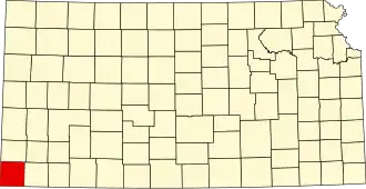 Locatie van Morton County in Kansas