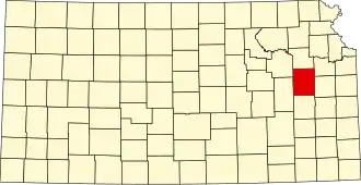 Locatie van Osage County in Kansas
