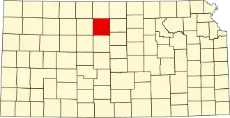 Locatie van Osborne County in Kansas
