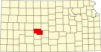 Locatie van Pawnee County in Kansas