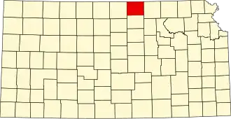 Locatie van Republic County in Kansas