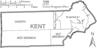 Kaart van Kent County