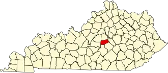 Locatie van Boyle County in Kentucky