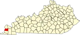 Locatie van Carlisle County in Kentucky