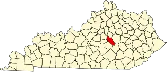 Locatie van Garrard County in Kentucky