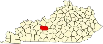 Locatie van Grayson County in Kentucky