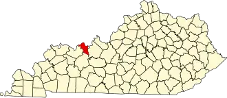 Locatie van Hancock County in Kentucky