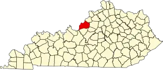 Locatie van Jefferson County in Kentucky