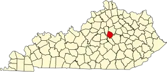 Locatie van Jessamine County in Kentucky