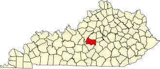 Locatie van Marion County in Kentucky