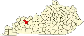 Locatie van McLean County in Kentucky