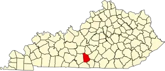 Locatie van Metcalfe County in Kentucky