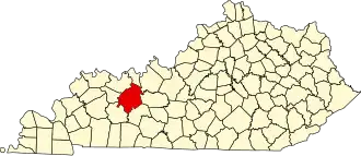 Locatie van Ohio County in Kentucky