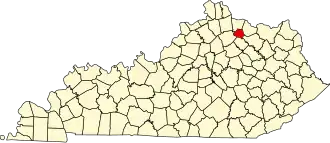 Locatie van Robertson County in Kentucky