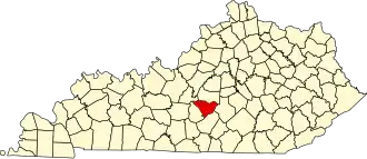 Locatie van Taylor County in Kentucky