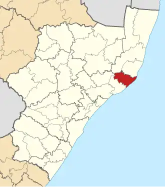 Ligging uMfolozi Local Municipality