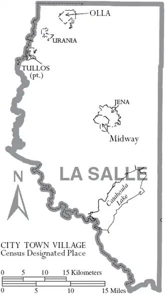 Kaart van LaSalle Parish