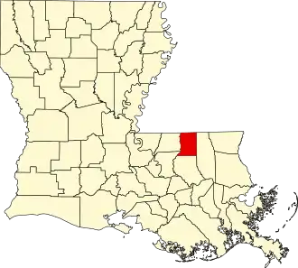 Locatie van St. Helena Parish in Louisiana