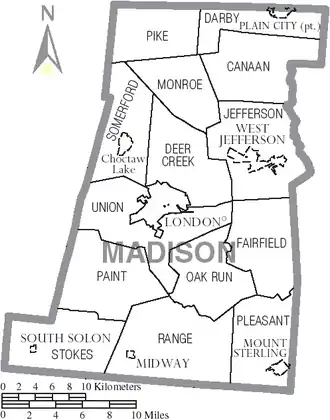 Kaart van Madison County