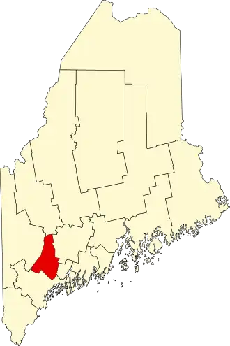 Locatie van Androscoggin County in Maine