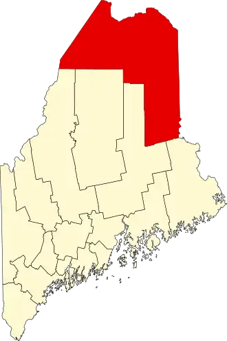 Locatie van Aroostook County in Maine