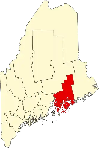Locatie van Hancock County in Maine
