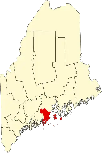 Locatie van Knox County in Maine