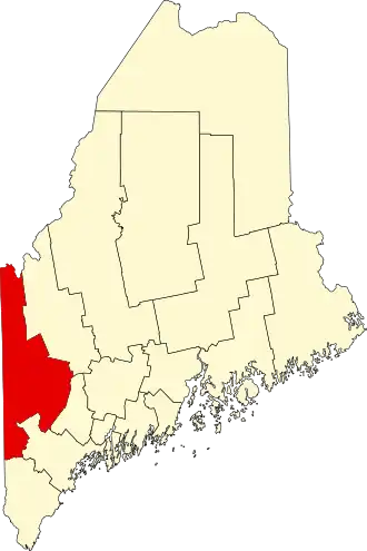 Locatie van Oxford County in Maine