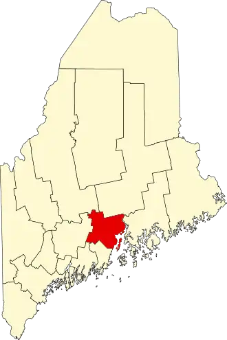 Locatie van Waldo County in Maine