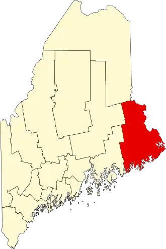 Locatie van Washington County in Maine