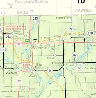 Kaart van Marshall County