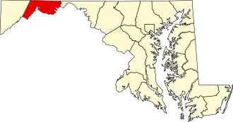 Locatie van Allegany County in Maryland