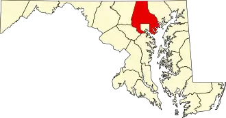 Locatie van Baltimore County in Maryland
