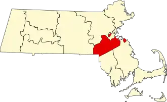 Locatie van Norfolk County in Massachusetts
