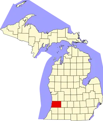 Locatie van Allegan County in Michigan