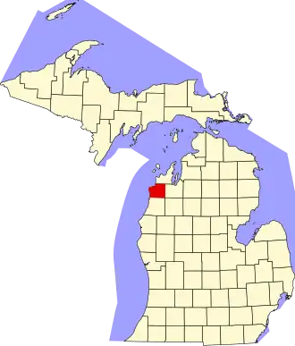 Locatie van Benzie County in Michigan