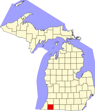 Locatie van Cass County in Michigan