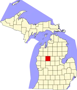 Locatie van Osceola County in Michigan