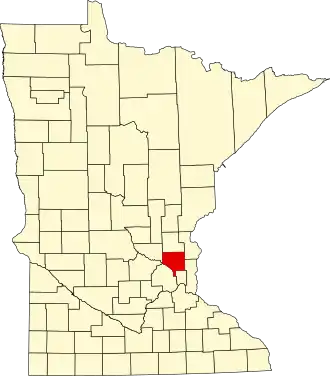 Locatie van Anoka County in Minnesota