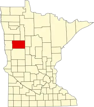 Locatie van Becker County in Minnesota