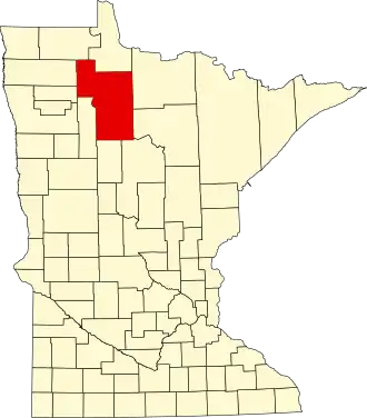 Locatie van Beltrami County in Minnesota