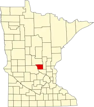 Locatie van Benton County in Minnesota