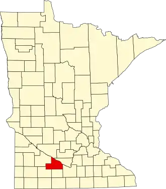 Locatie van Brown County in Minnesota