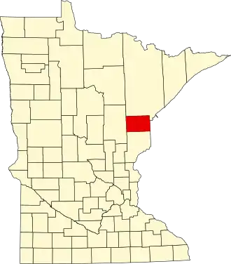 Locatie van Carlton County in Minnesota