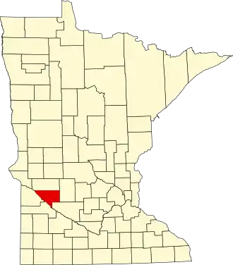 Locatie van Chippewa County in Minnesota