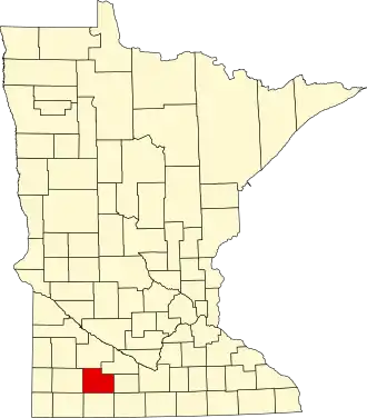 Locatie van Cottonwood County in Minnesota
