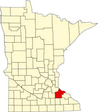 Locatie van Goodhue County in Minnesota
