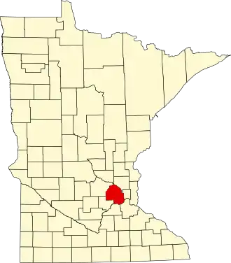 Locatie van Hennepin County in Minnesota