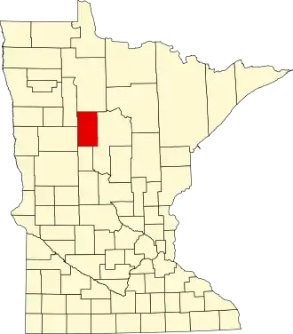 Locatie van Hubbard County in Minnesota