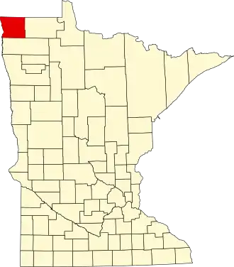 Locatie van Kittson County in Minnesota